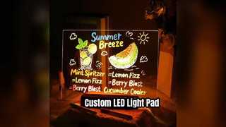맞춤형 LED 라이트 패드 20x30cm USB 충전식